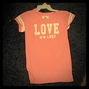 A pink shirt